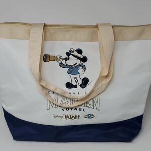 Disney Wish Nautical Mickey Tote in Cream and Navy